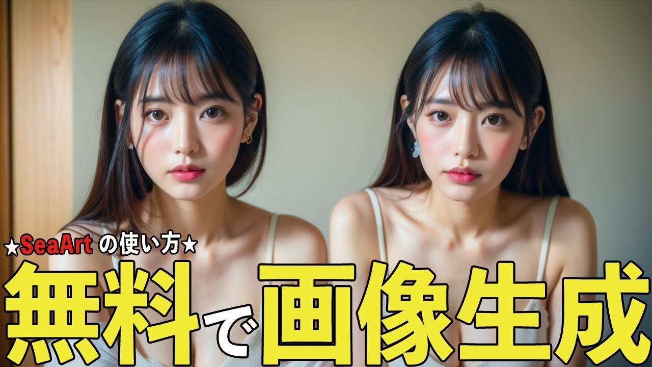 【SeaArt】の使い方！日本語プロンプトで無料でAI美女の写真を無制限に作れる！